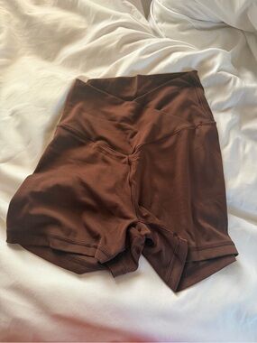 aerie Chocolate Brown High-Rise Bike Shorts